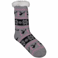 Anyway Dame Strømper m. fleece - Grå m. Pink