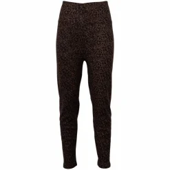 Anyway Dame Termoleggings m. fleece - Mørk Leopard