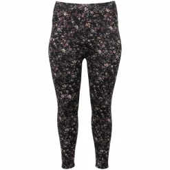 Anyway Dame Termoleggings m. fleece - Sort/Brun blomst
