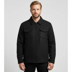 Anyway Herre Overshirt m. for - Black