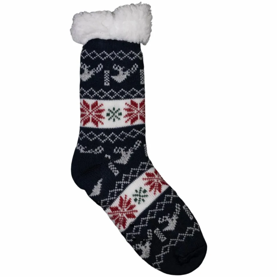 Anyway Unisex Strømper m. fleece - Navy-Hvid