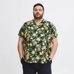 Blend Herre Kortærmet skjorte Plus Size - Black