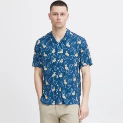 Blend Herre Kortærmet skjorte - Navy Peony