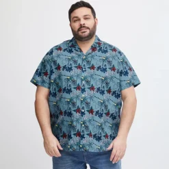 Blend Herre Kortærmet skjorte Plus Size - Captain's Blue
