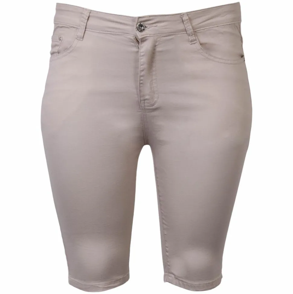 BS Jeans Dame Shorts Plus Size - Beige