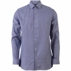 Carnét Dobby Herre Skjorte - Navy Check