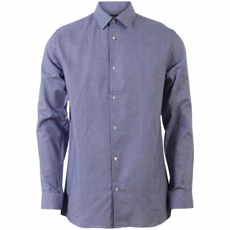 Carnét Dobby Herre Skjorte - Navy Check