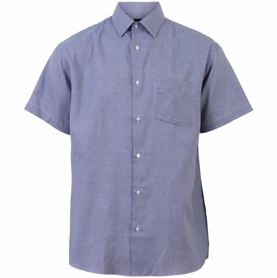 Carnét Oak Herre Kortærmet skjorte Plus Size - Navy Check
