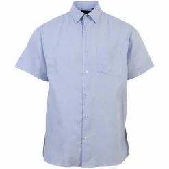 Carnét Oak Herre Kortærmet skjorte Plus Size - Light Blue Check