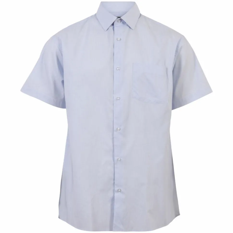 Carnét Oak Herre Kortærmet skjorte Plus Size - Light Blue Stripe