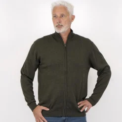 Carnét Stone Herre Cardigan - Forest Green Mix