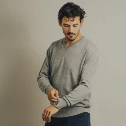 Carnét Stone Herre Striktrøje - Grey Mix