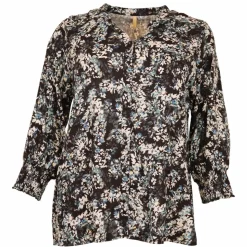 Cassiopeia Dame Bluse Plus Size - Blue Combi