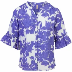 Cassiopeia Dame Skjorte Plus Size - Purple Combi