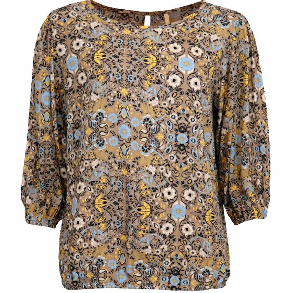 Cassiopeia Finella Dame Bluse Plus Size - Sand Combi