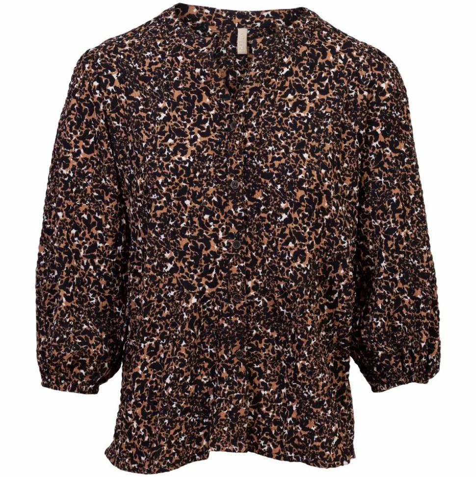 Cassiopeia Rubetta Dame Skjorte Plus Size - Brown Combi