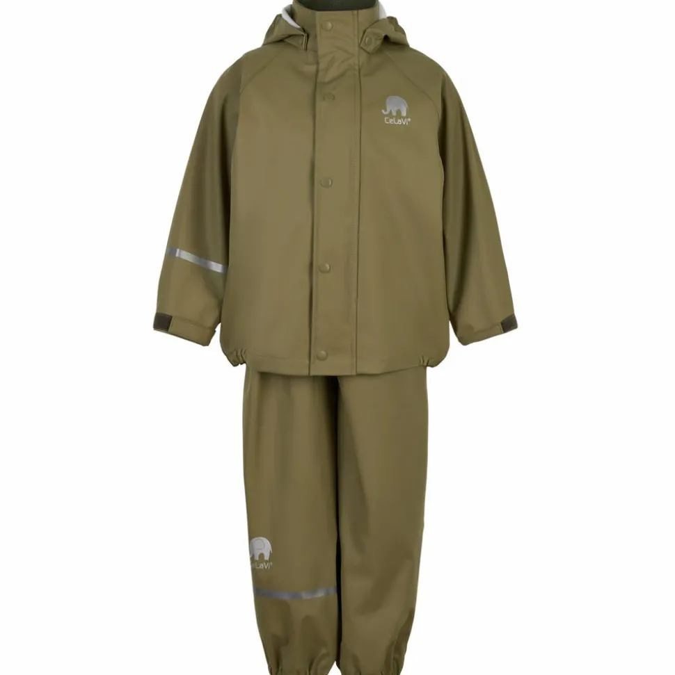 CeLaVi Børne Regnsæt - Khaki