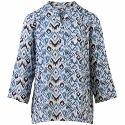 ChaCha Dame Bluse - Blue Combi