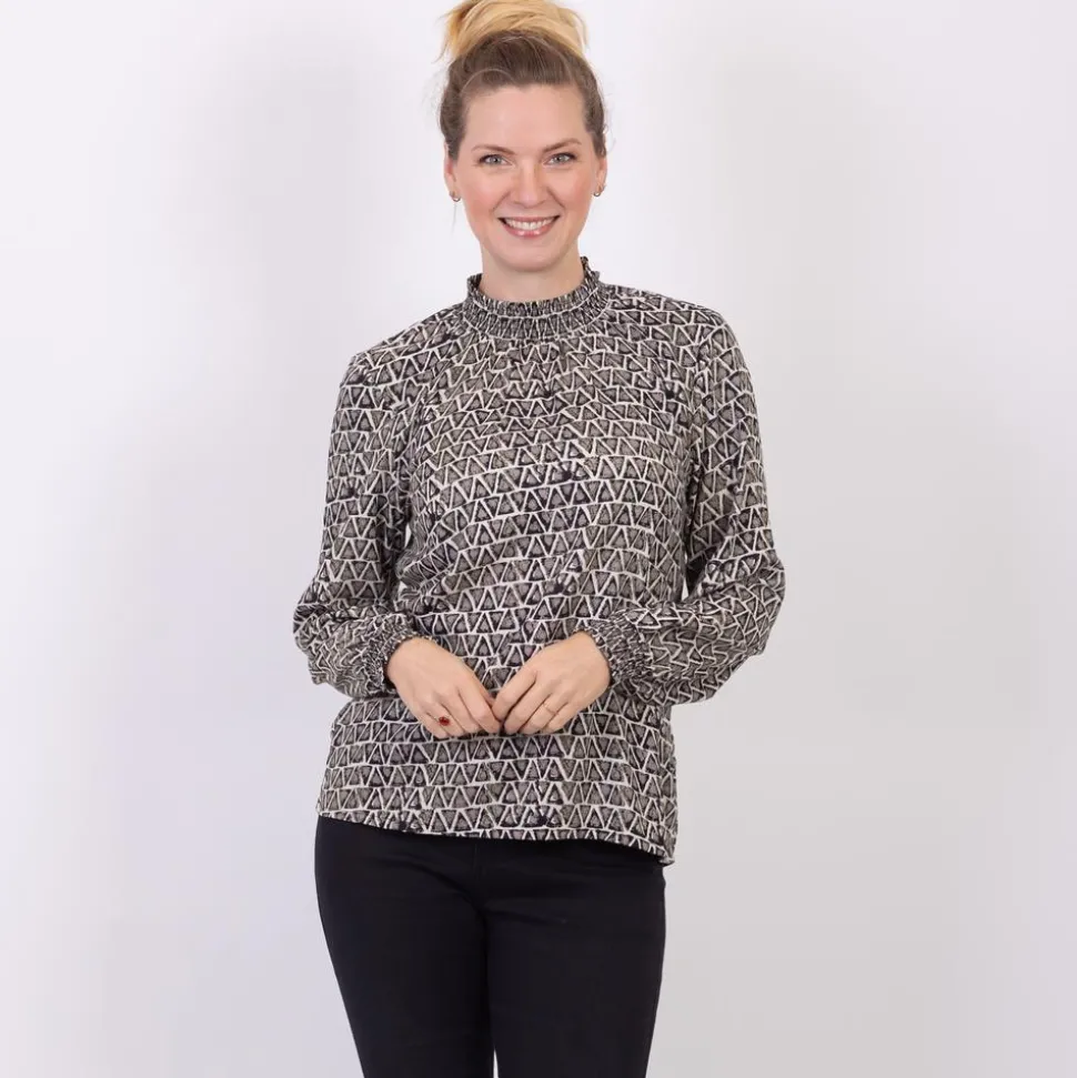 ChaCha Dame Bluse - Grey/Black