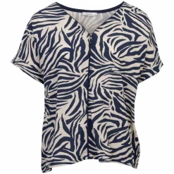 ChaCha Dame Bluse - Navy animal