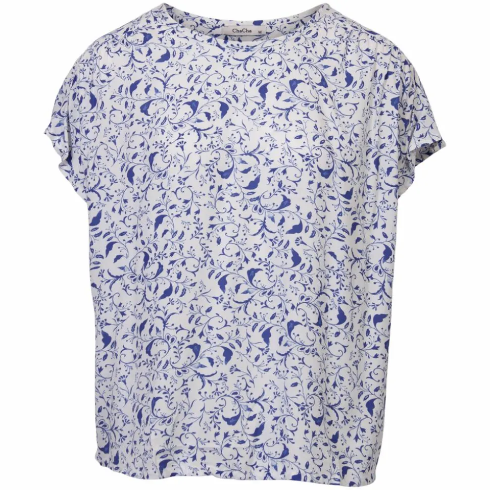 ChaCha Dame Bluse - White Print