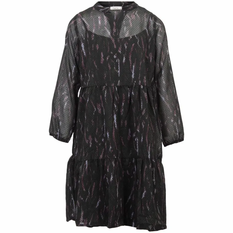ChaCha Dame Kjole - Black print