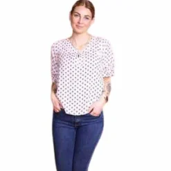 ChaCha Dame Kortærmet bluse - White