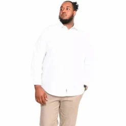 D555 Aiden Herre Skjorte Plus Size - White