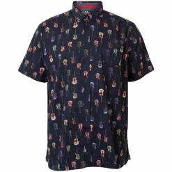 D555 Barratt Herre Kortærmet skjorte Plus Size - Navy