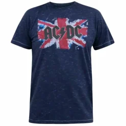 D555 Dennis AC/DC Herre T-shirt Plus Size - Navy Reno