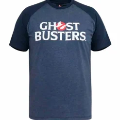 D555 Egon GhostBusters Herre T-shirt Plus Size - Denim Marl/Navy