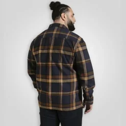 D555 Herre Skjorte - Navy/Tan Check