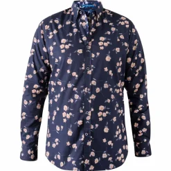 D555 Herre Skjorte Plus Size - Navy