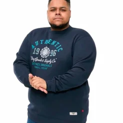 D555 Keyworth Herre Sweatshirt Plus Size - Navy