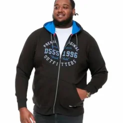 D555 Lingard Herre Hættetrøje Plus Size - Black