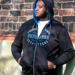 D555 Lingard Herre Hættetrøje Plus Size - Black