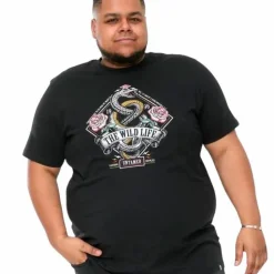 D555 Malcom Herre T-shirt Plus Size - Black
