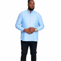 D555 Richard Herre Skjorte Plus Size - Sky Blue