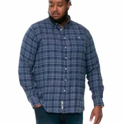 D555 Sonny Herre Skjorte Plus Size - Navy Check