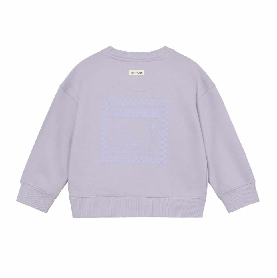 En Fant Pige Sweatshirt i økologisk bomuld - Purple Heather