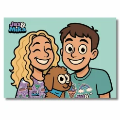FirstGrade Jas & Mika Cartoon Børne Plakat - 50X70CM
