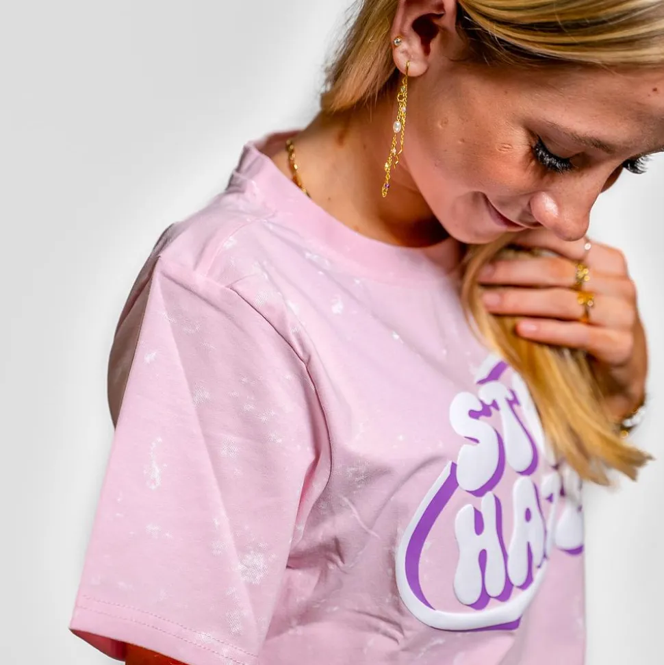 FirstGrade Naja Münster - Stop Hate Pige T-shirt - Lyserød