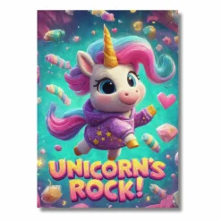 FirstGrade Unicorns Rock Børne Plakat - 50X70CM