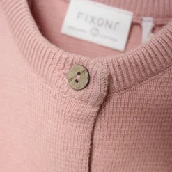 Fixoni Børne Cardigan i økologisk bomuld - Misty Rose