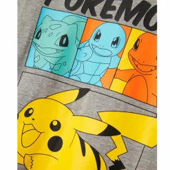 Guppy Alex Pokémon Pikachu Børne T-shirt - Grey Melange/ Multi Print