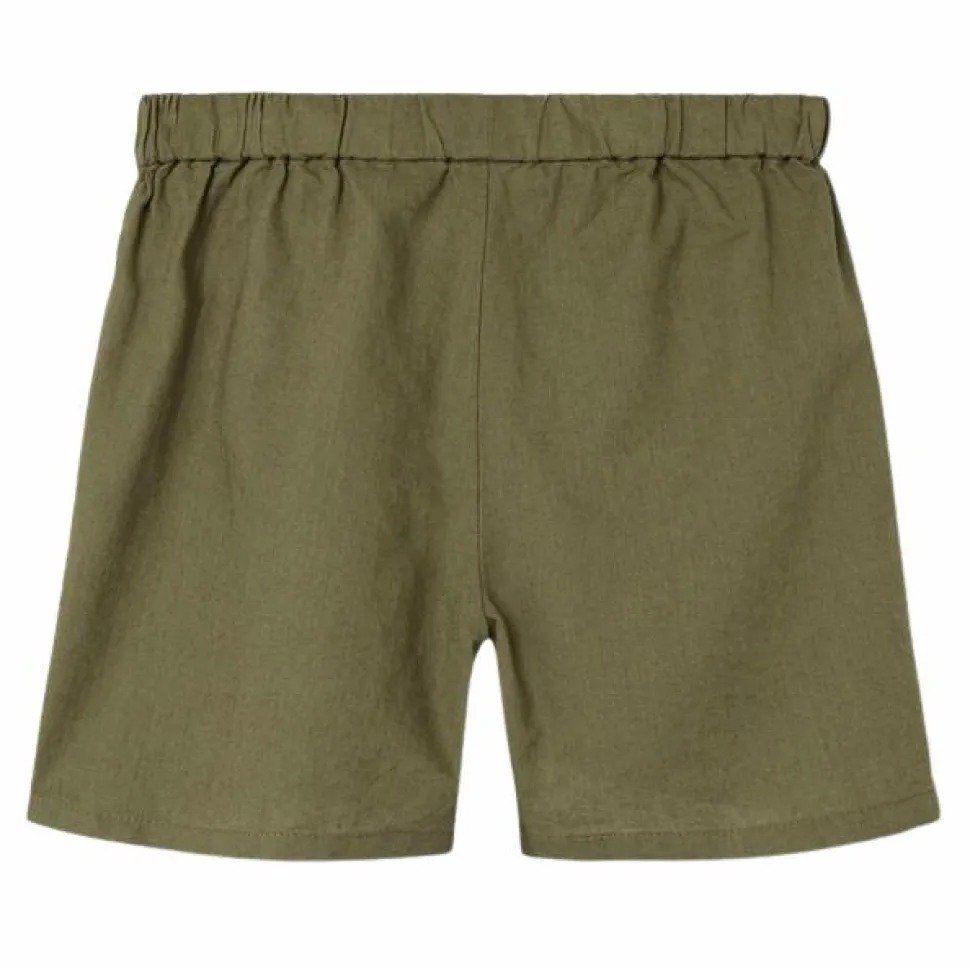 Guppy Haga Pige Shorts i hørmix - Oil Green