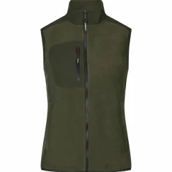 ID Bonded Dame Vest m. fleece - Oliven