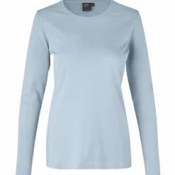 ID Interlock Dame Langærmet t-shirt - Lys Blå