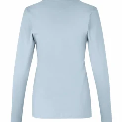 ID Interlock Dame Langærmet t-shirt - Lys Blå