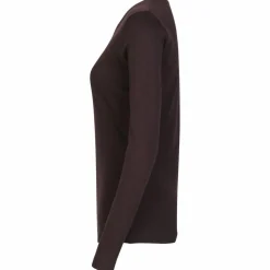 ID Interlock Dame Langærmet t-shirt - Mørk Bordeaux